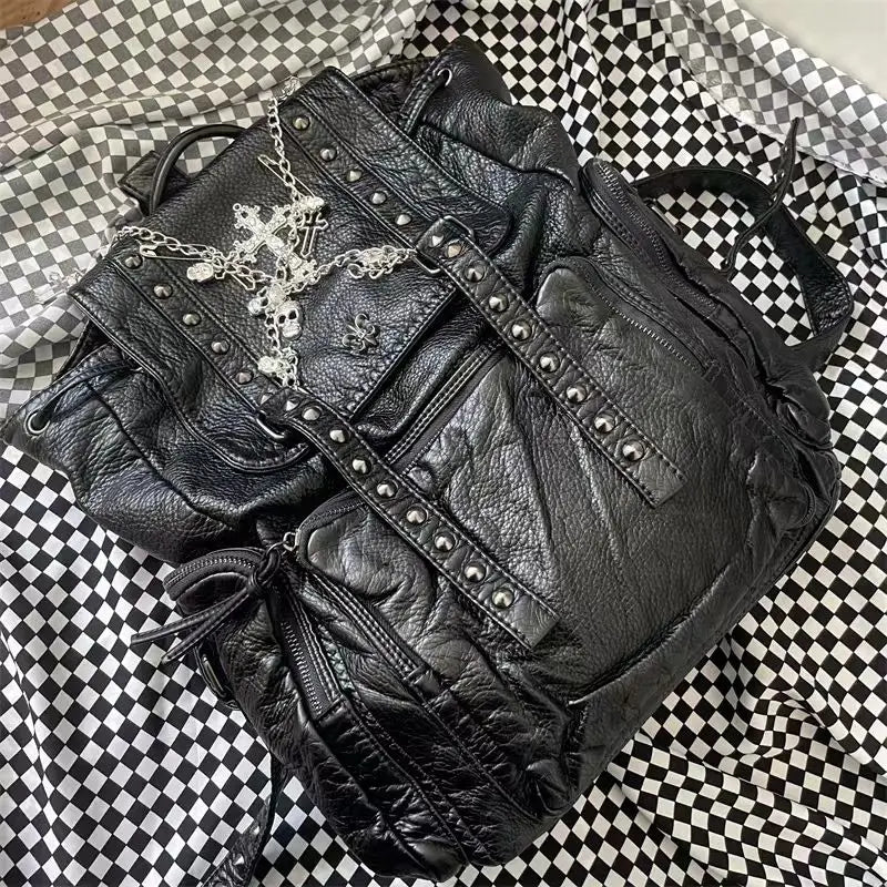 Grunge cross & chains backpack