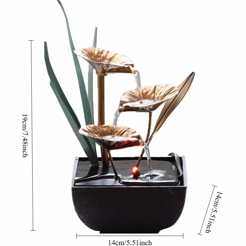 Handmade Craft Water Fountain Indoor Home Decorative - Wheel Desktop