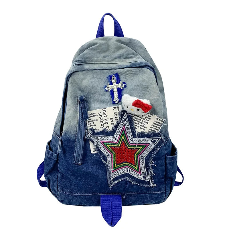 Denim rockstar backpack