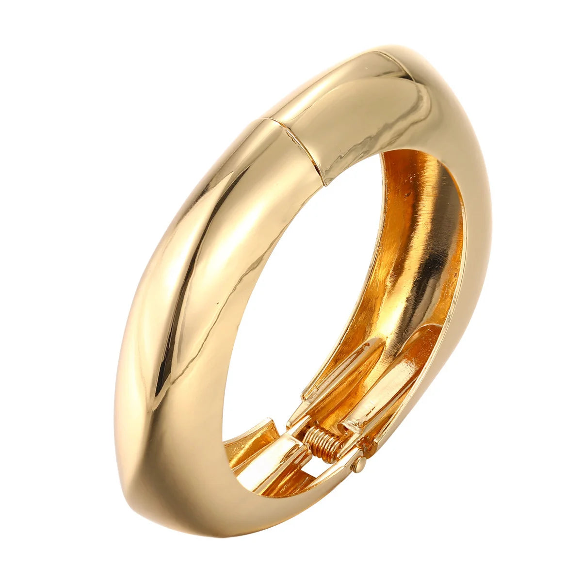 Women's Chunky Open Cuff Bangle | Gold-Plated Geometric Boho Bracelet