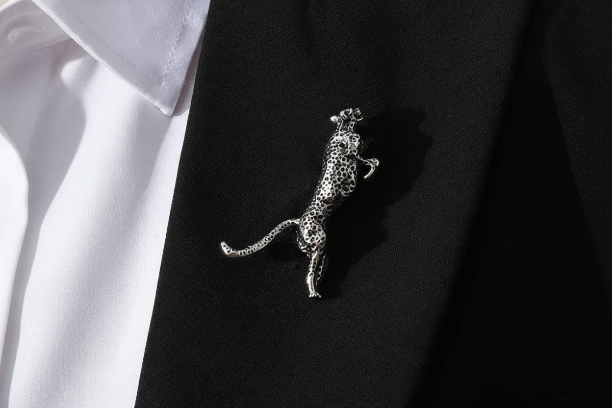 Men's Retro Leopard Brooch – Spotted Panther Suit Lapel Pin