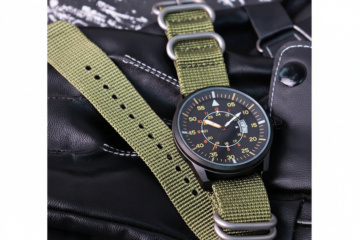 ADDIESDIVE Men's Luxury Luminous Watch | 50M Waterproof | Japanese Quartz | Nylon Strap