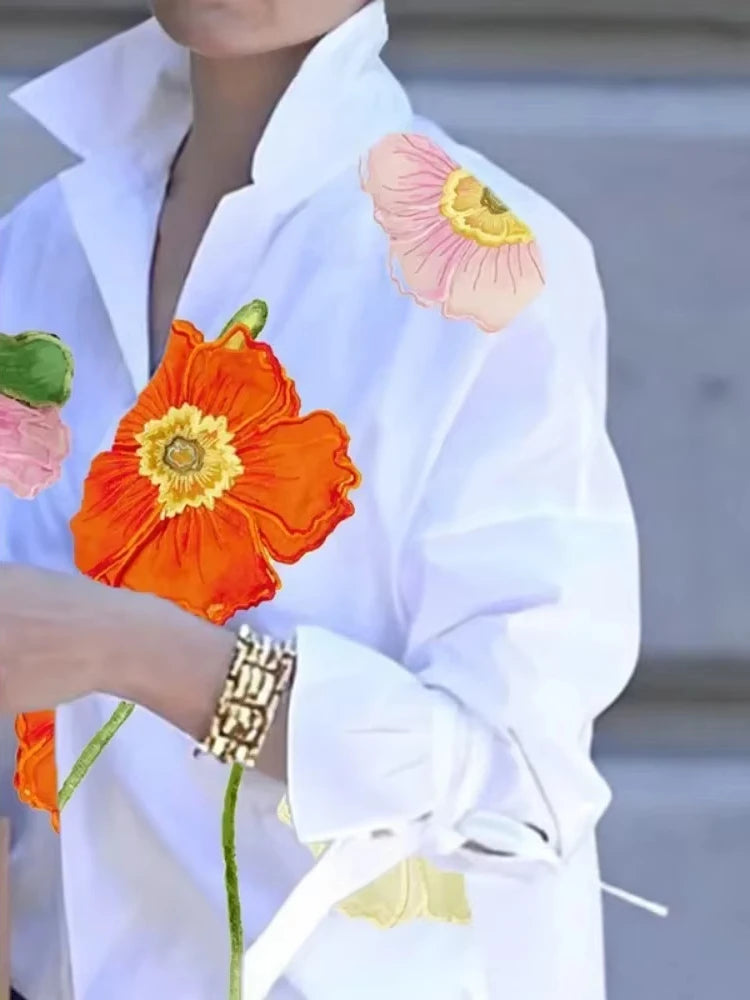 Floral Printed Loose Blouse Long Sleeves Casual Shirts