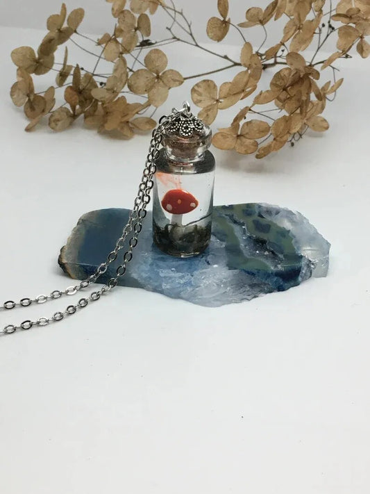 Terrarium Mushroom Necklace