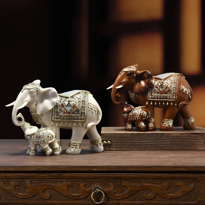 Vilead Thai Elephant Sculptures Pop Art Feng Shui Resin Statue Home Office Decoration Accessories Figurines Wealth Lucky Sign