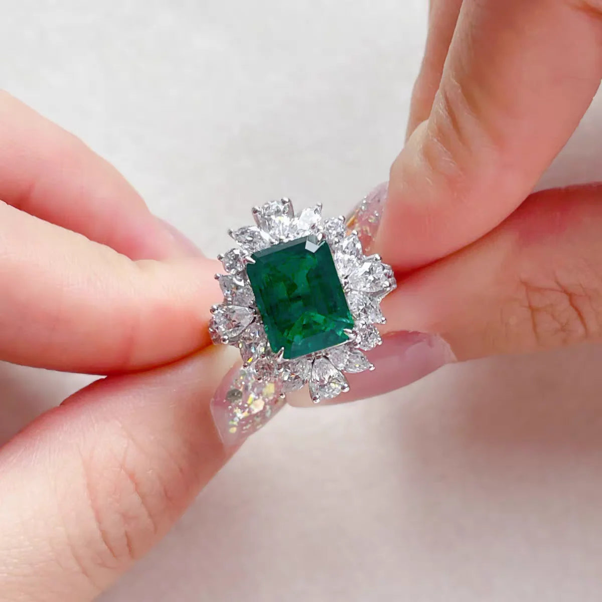 Retro Square Zircon Ring - Adjustable Statement Ring for Women