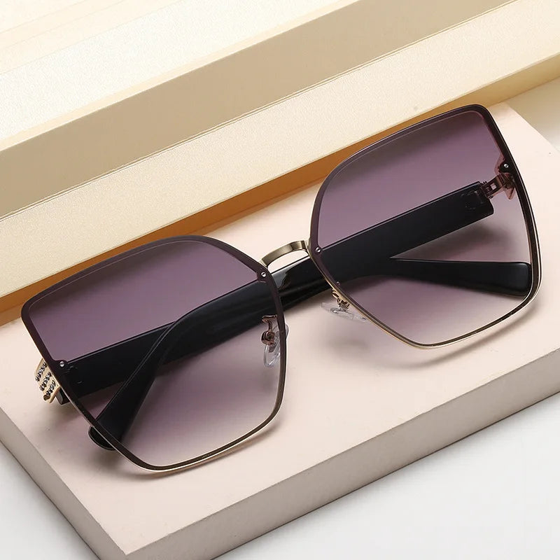 Large Frame Cat-eye Sunglasses European And American Ladies Fashion Trend Sunglasses