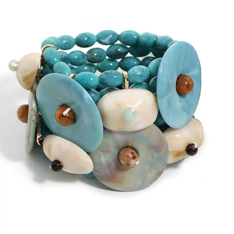 Statement Boho Beads Bracelet Set Handmade for Women Girl