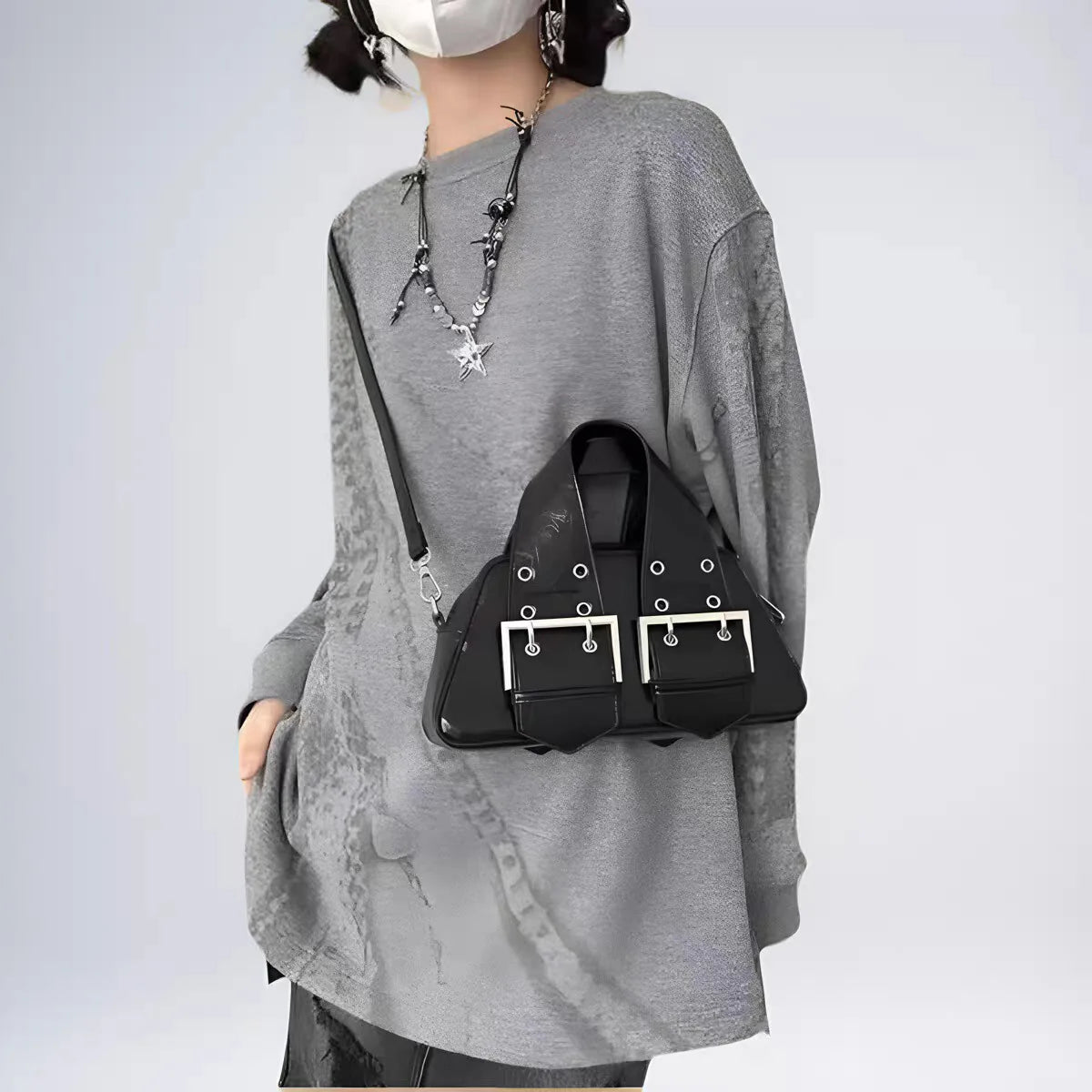Retro Punk Rivet Crossbody Shoulder Bag for Women | Hot Girl Street Style Handbag