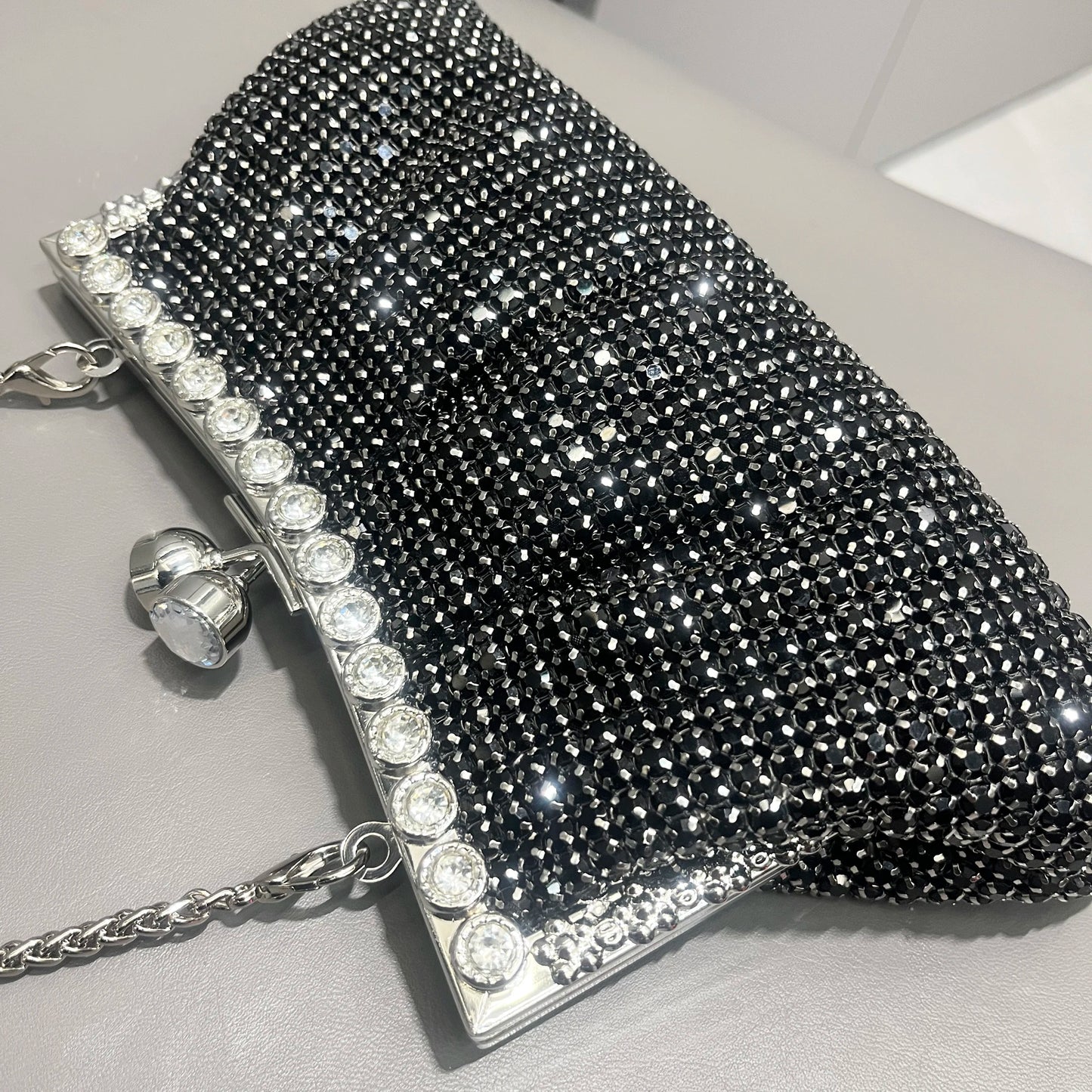 Evening clutch Purse/Bag - Rhinestones/Crystal Luxury Designer Shoulder Strap