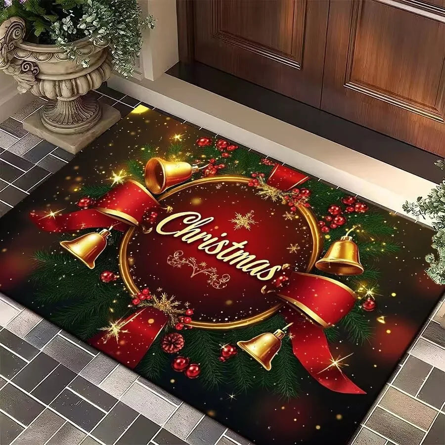 Merry Christmas Entrance Mat/Carpet Non Slip and Absorbent