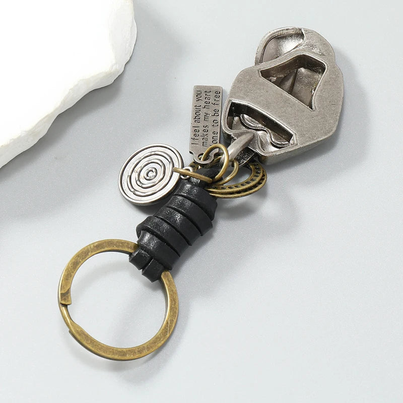 Playful Big Mouth Tongue Leather Keychain