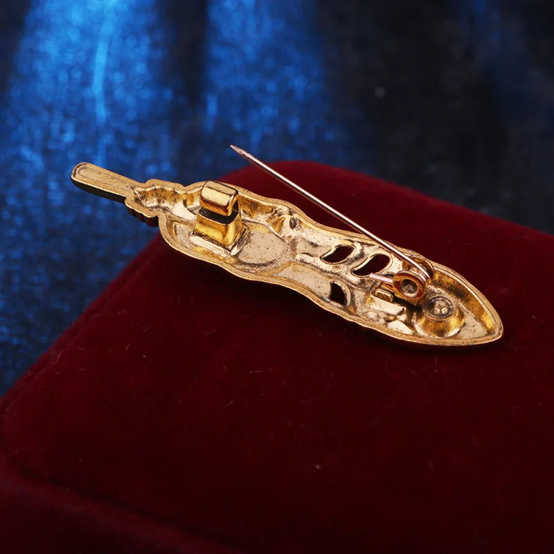 Men's Vintage Turquoise Feather Brooch – Suit Lapel Pin