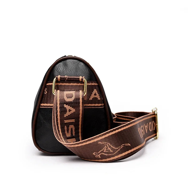 Lotus Embossed Barrel Shoulder Bag | Soft PU Leather Crossbody Purse | Women's Boho Handbag | 3 Colors