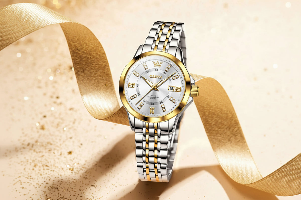 OLEVS Women's Elegant Diamond Quartz Watch | Stainless Steel | Luminous | 4 Colors | Waterproof