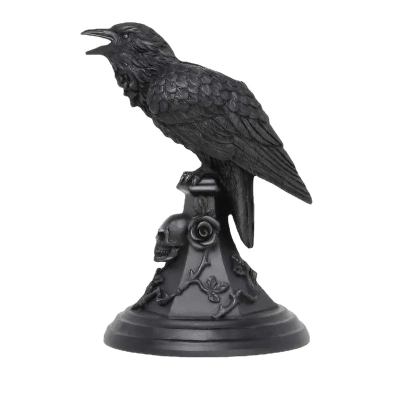 New Products In 2024 All Saints Day Gothic Candlestick Owl Crow Decoration Resin Handmade Crafts Antiquities Pendant Halloween