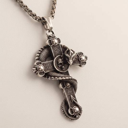 Vintage Dragon Skull Pendant Necklace for Men & Women | Punk Gothic Stainless Steel Chain Jewelry
