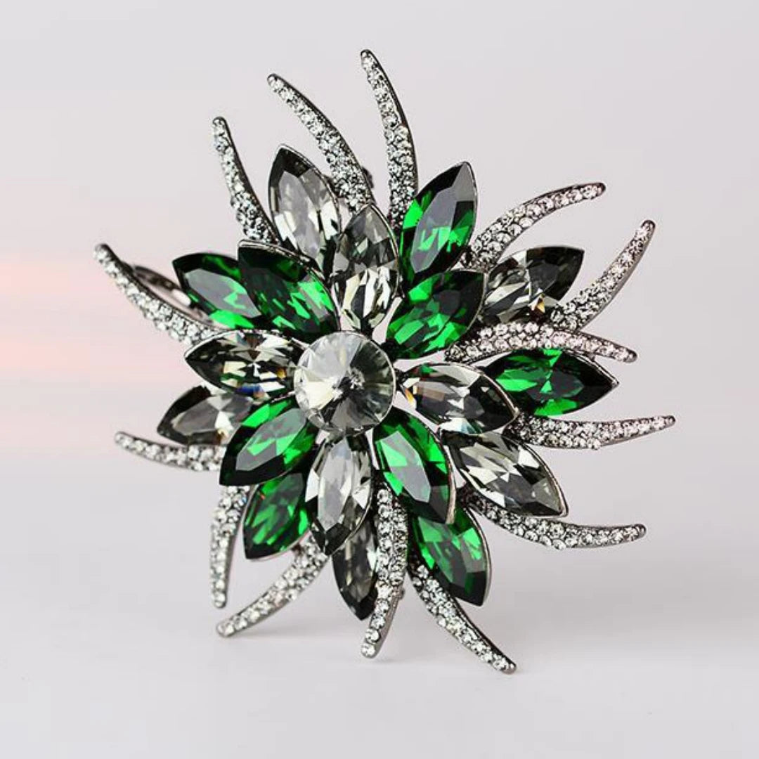 Women's Luxury Crystal Sunflower Brooch – Statement Lapel Pin