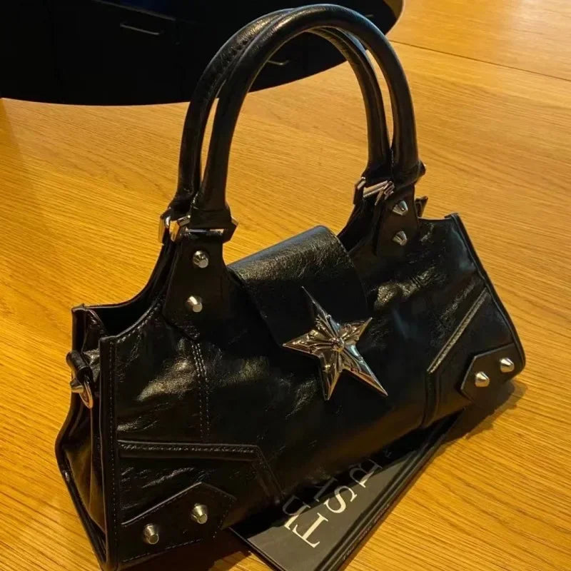 Star gothic black shoulder & crossbody bag