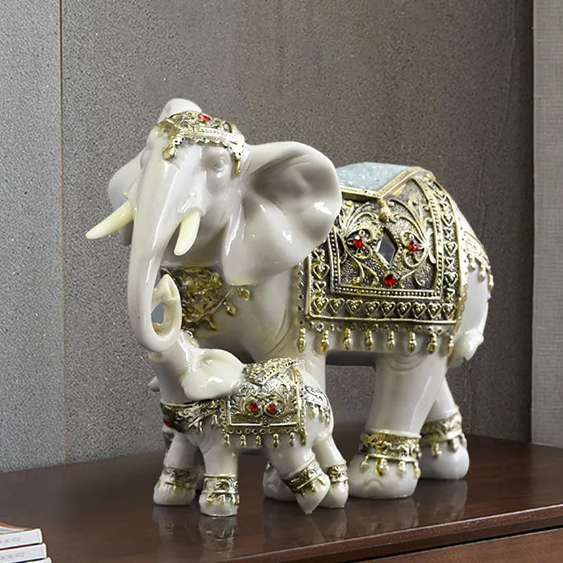 Vilead Thai Elephant Sculptures Pop Art Feng Shui Resin Statue Home Office Decoration Accessories Figurines Wealth Lucky Sign