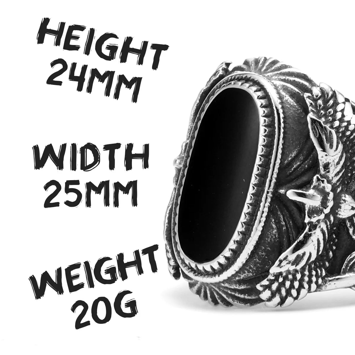 Men's Soar Gemstone Rings Eagle 316L Stainless Steel