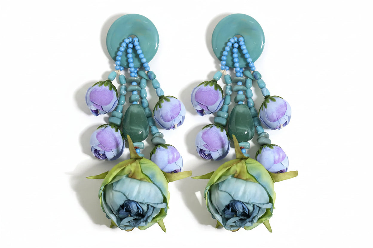 Statement Bohemian Style Simulation Rosebud Earrings For Women Girl Trendy Luxury Vintage Fairy Wedding Party Jewelry Accessoies