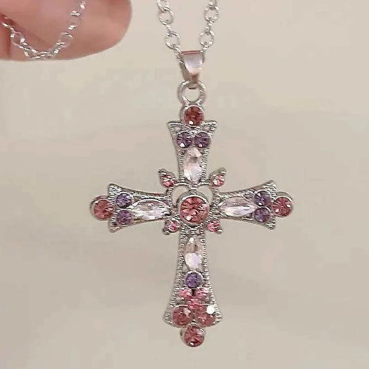 Women's Neck Chain Vintage бижутерия Cross Pendant Necklace Y2K Zircon Gothic Grunge Choker Women Cheap Things Free Shipping Men