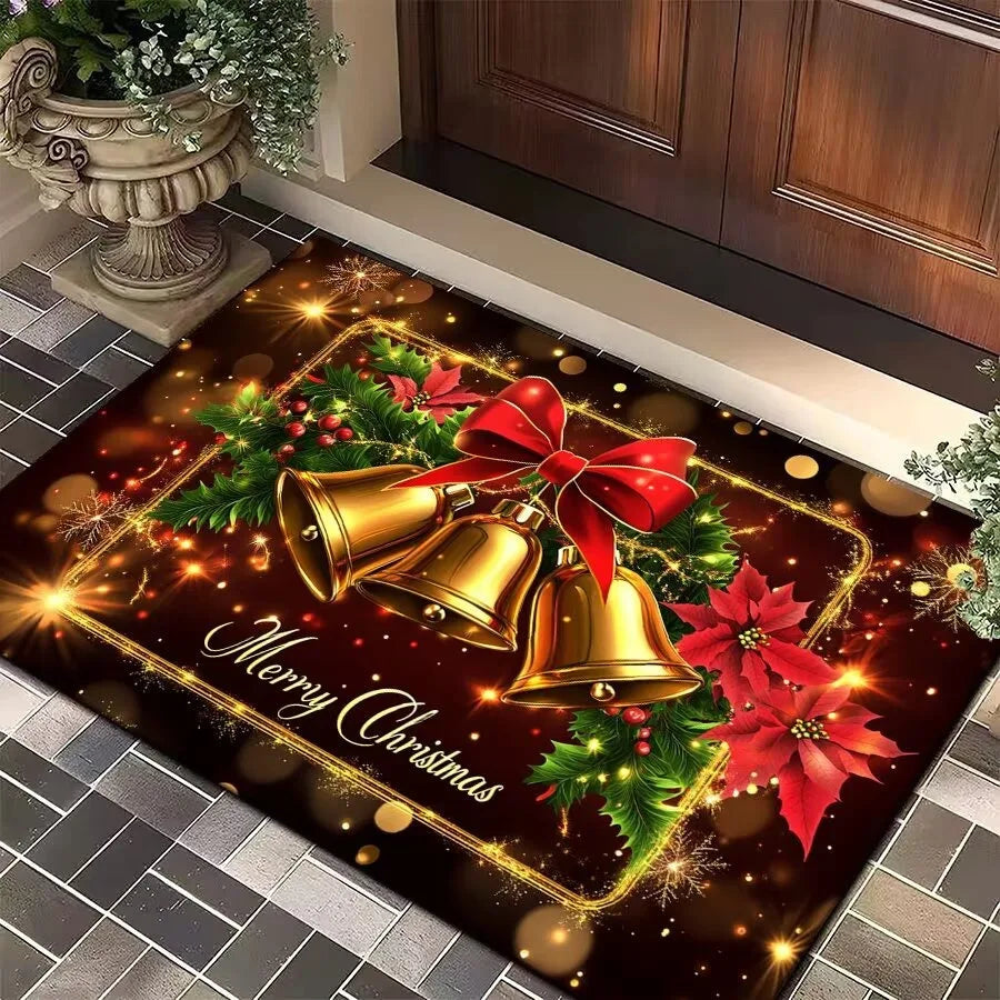 Merry Christmas Entrance Mat/Carpet Non Slip and Absorbent
