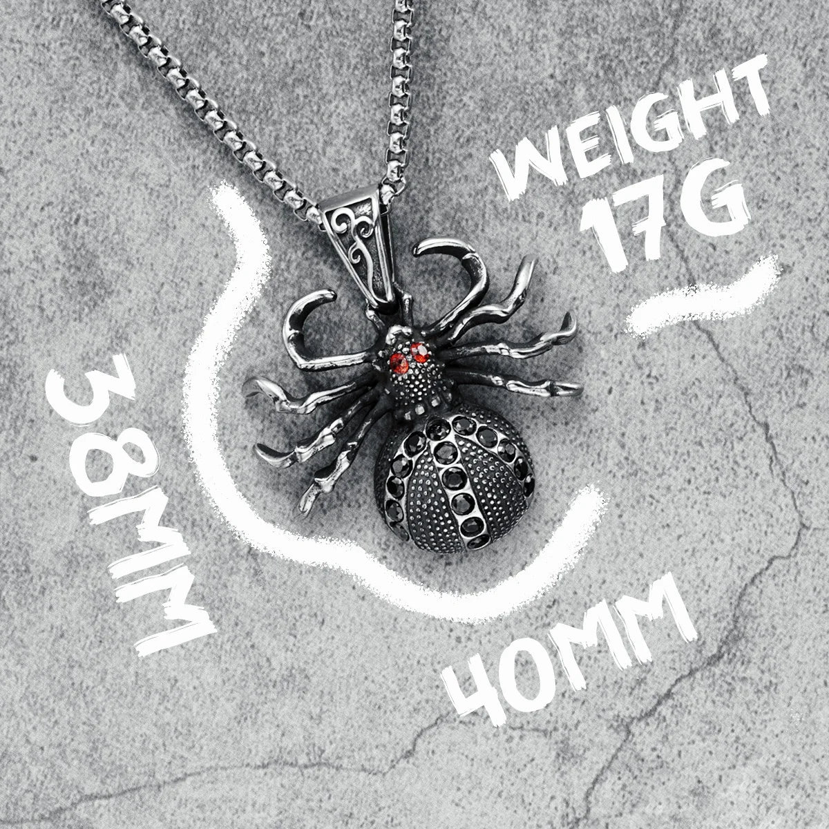 Men's Spider Pendants/Necklace 316L Stainless Steel Gothic