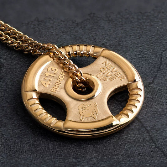 Weightlifting plate necklace