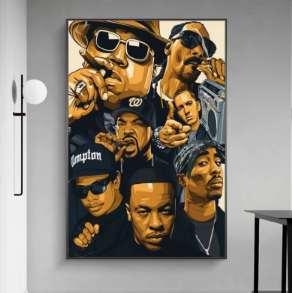 2PAC Tupac Abstract Canvas Art Print — 90x130cm